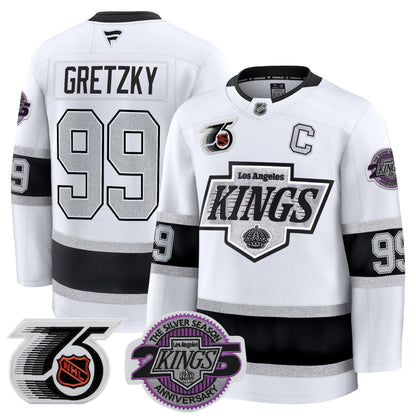 Men's Los Angeles Kings 91-92 75th 25th Anniversary Patch Premium Jersey - All Stitched