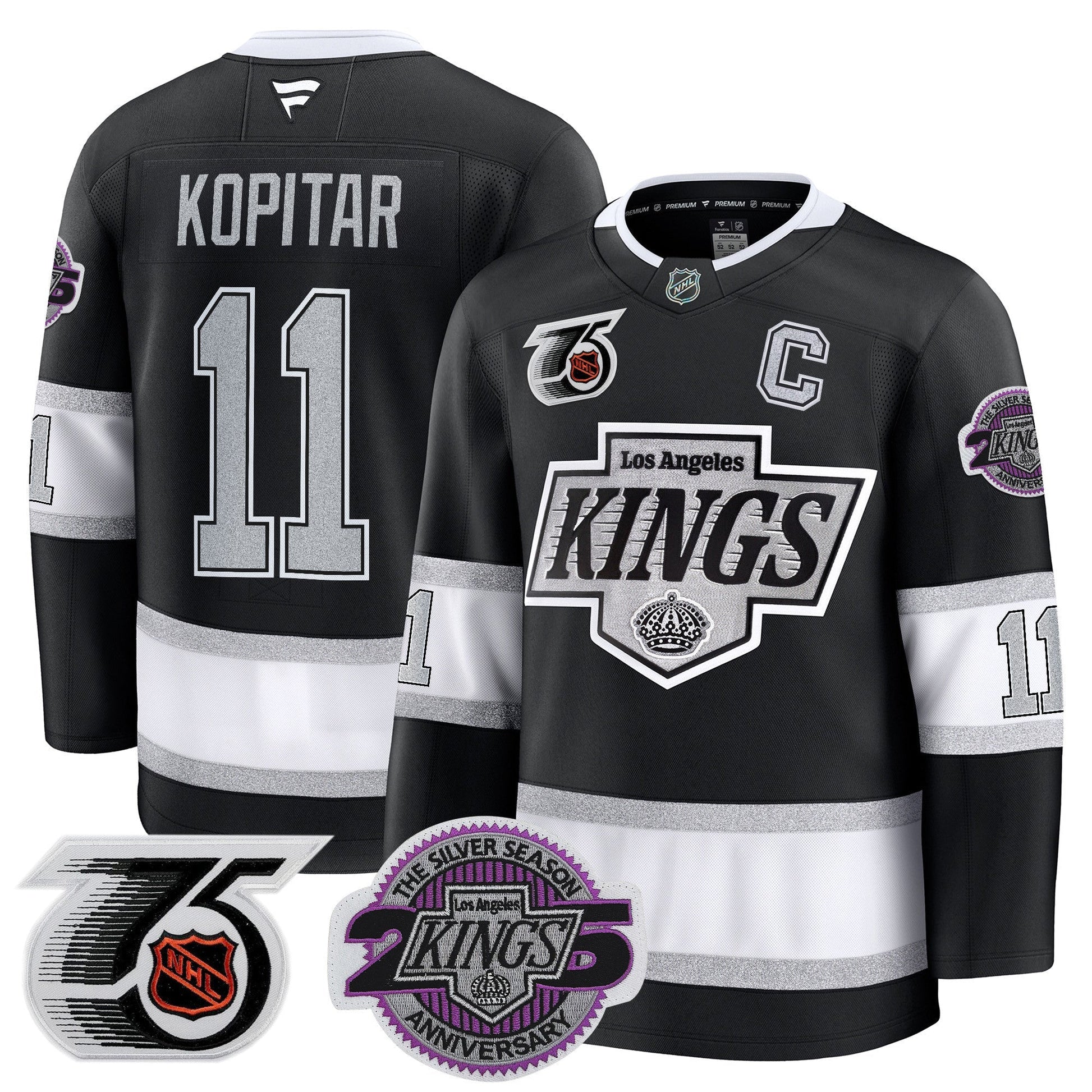 Men's Los Angeles Kings 91-92 75th 25th Anniversary Patch Premium Jersey - All Stitched
