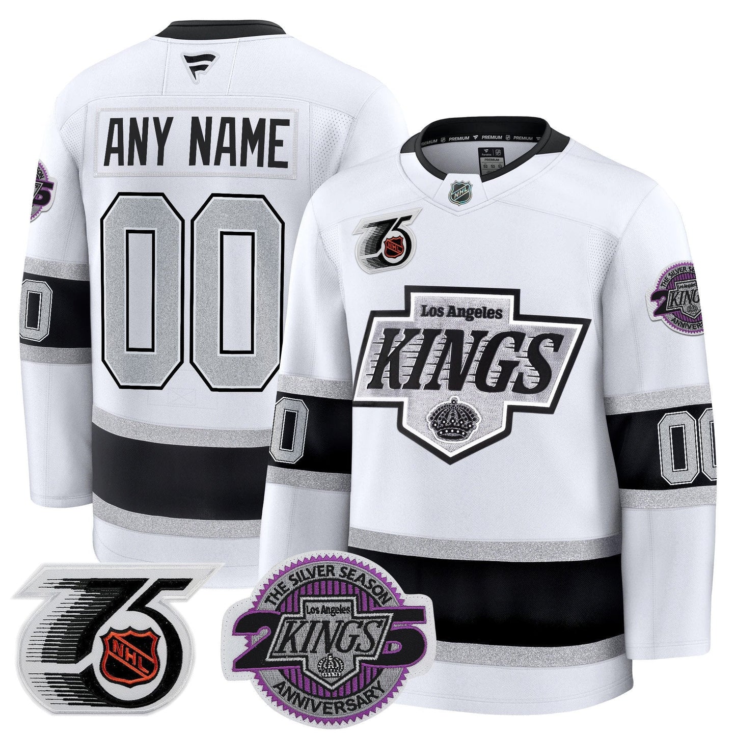 Los Angeles Kings 91-92 75th 25th Anniversary Patch Premium Custom Jersey - All Stitched