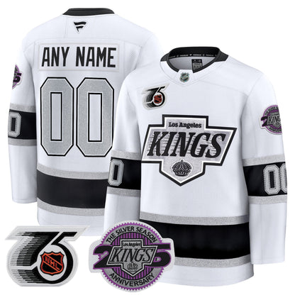 Los Angeles Kings 91-92 75th 25th Anniversary Patch Premium Custom Jersey - All Stitched
