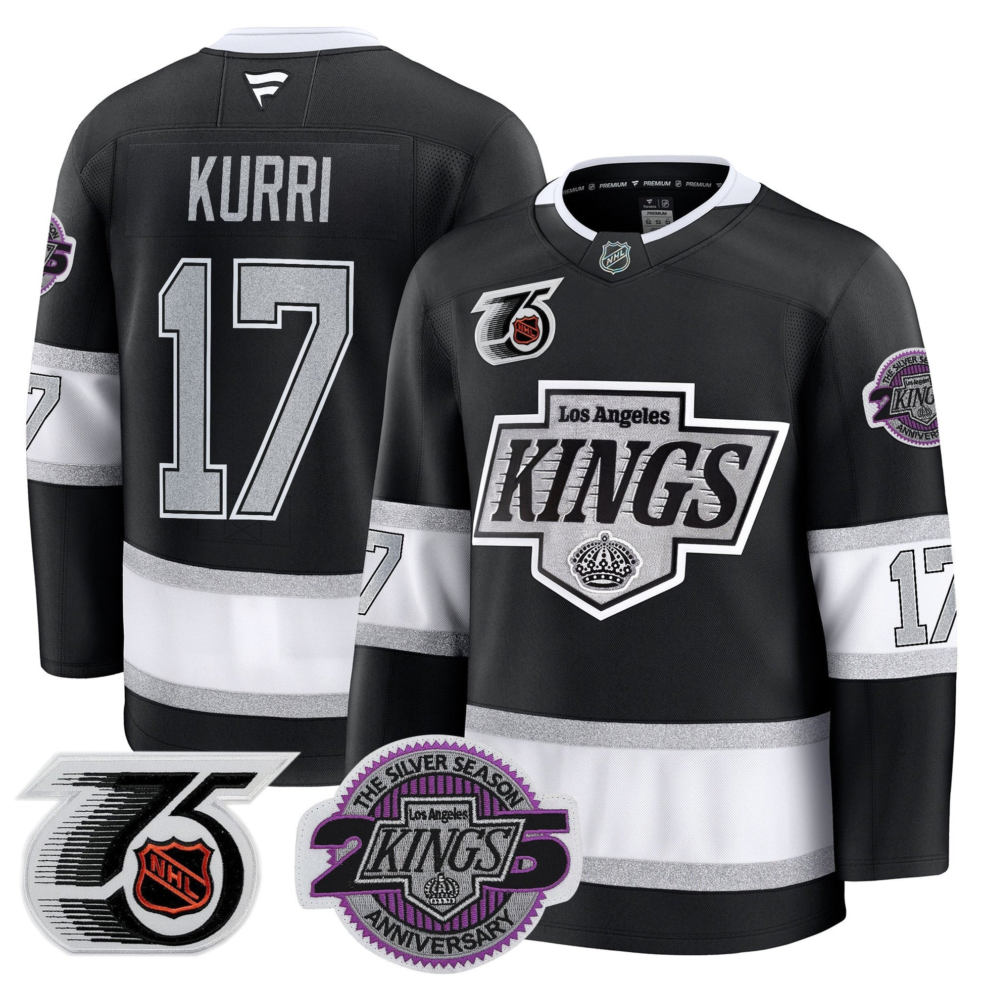 Men's Los Angeles Kings 91-92 75th 25th Anniversary Patch Premium Jersey - All Stitched