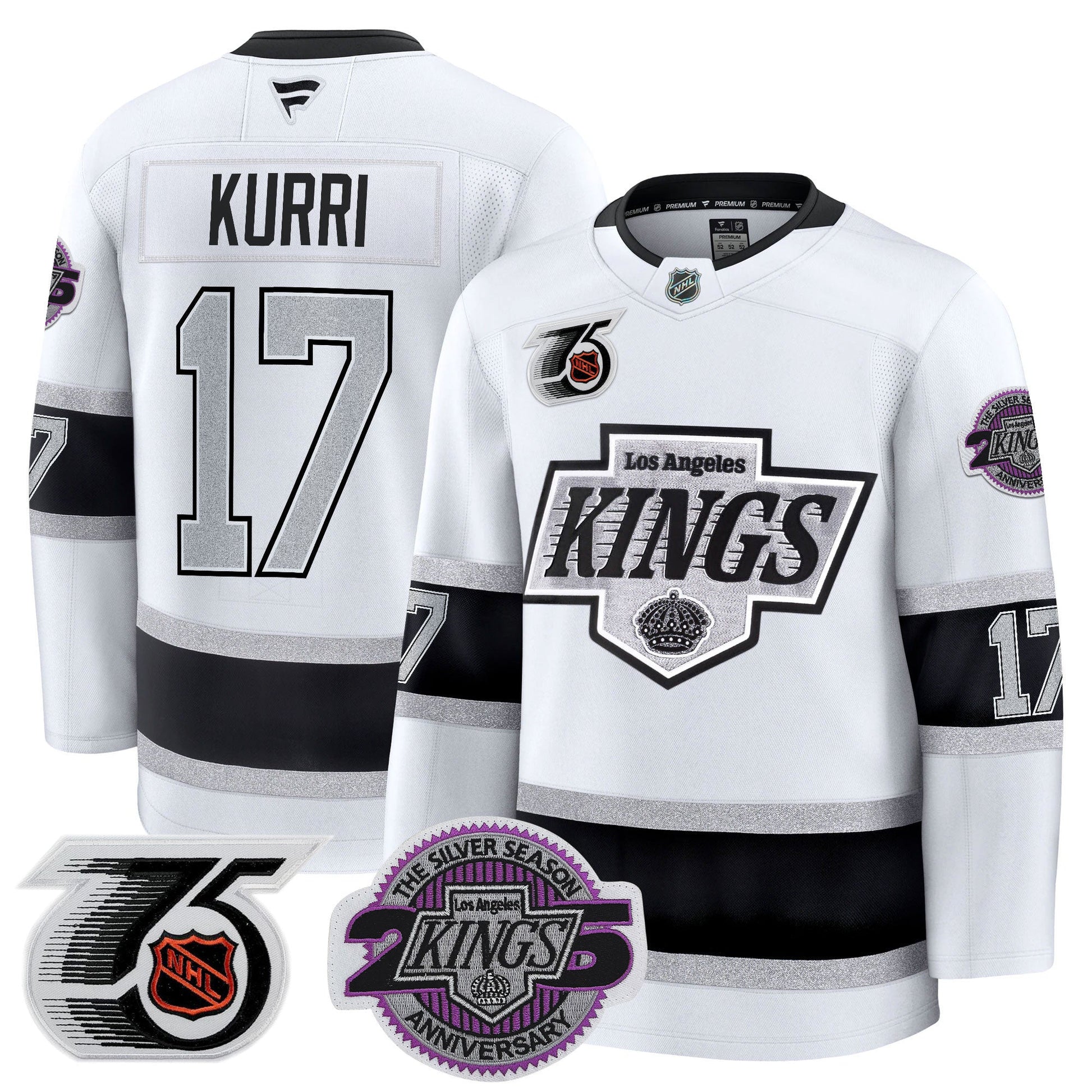 Men's Los Angeles Kings 91-92 75th 25th Anniversary Patch Premium Jersey - All Stitched