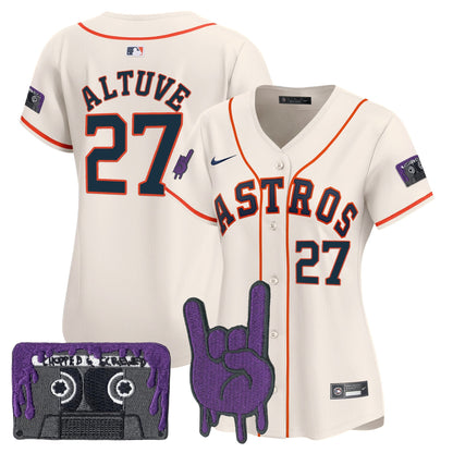 Women's Houston Astros DJ Screw Patch Vapor Premier Limited Jersey - All Stitched