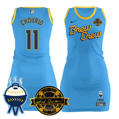 Milwaukee Brewers Limited Jersey Dress - Bob Uecker Patch - All Stitched