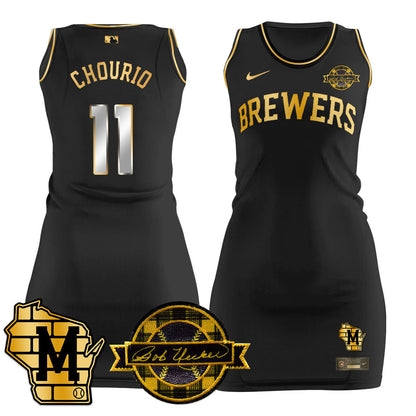 Milwaukee Brewers Limited Jersey Dress - Bob Uecker Patch - All Stitched