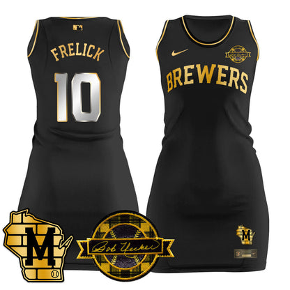 Milwaukee Brewers Limited Jersey Dress - Bob Uecker Patch - All Stitched
