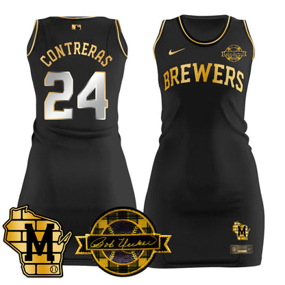 Milwaukee Brewers Limited Jersey Dress - Bob Uecker Patch - All Stitched