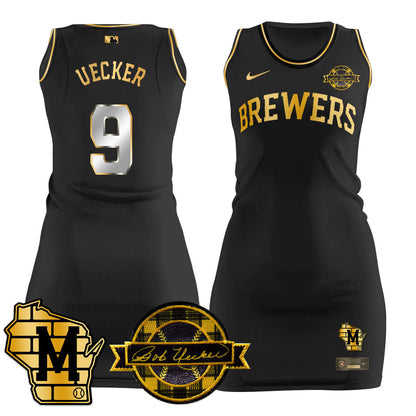 Milwaukee Brewers Limited Jersey Dress - Bob Uecker Patch - All Stitched