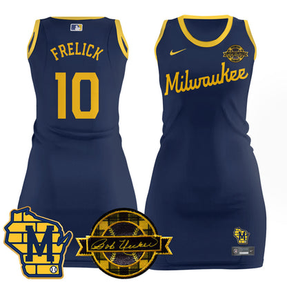 Milwaukee Brewers Limited Jersey Dress - Bob Uecker Patch - All Stitched