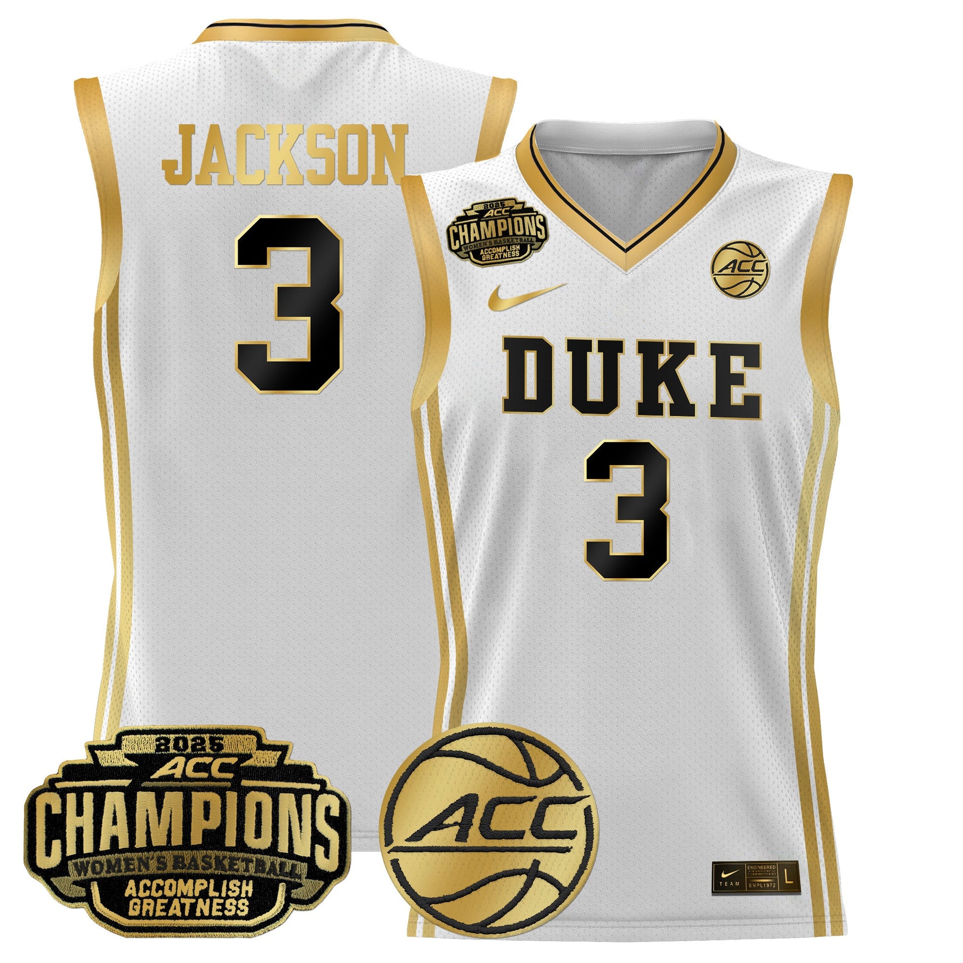 Men's Size - Duke Blue Devils 2025 ACC Women's Conference Tournament Champions Lightweight Basketball Jersey - All Stitched
