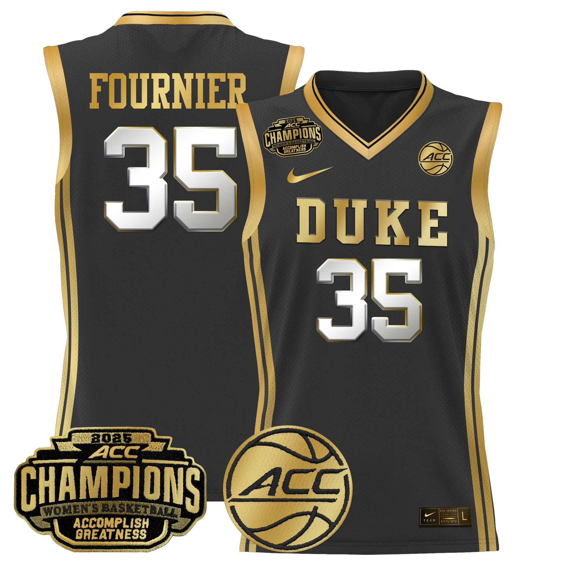 Men's Size - Duke Blue Devils 2025 ACC Women's Conference Tournament Champions Lightweight Basketball Jersey - All Stitched