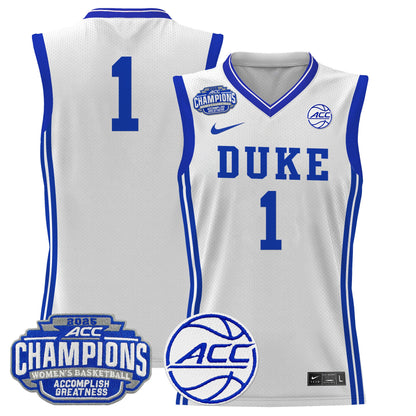 Men's Size - Duke Blue Devils 2025 ACC Women's Conference Tournament Champions Lightweight Basketball Jersey - All Stitched