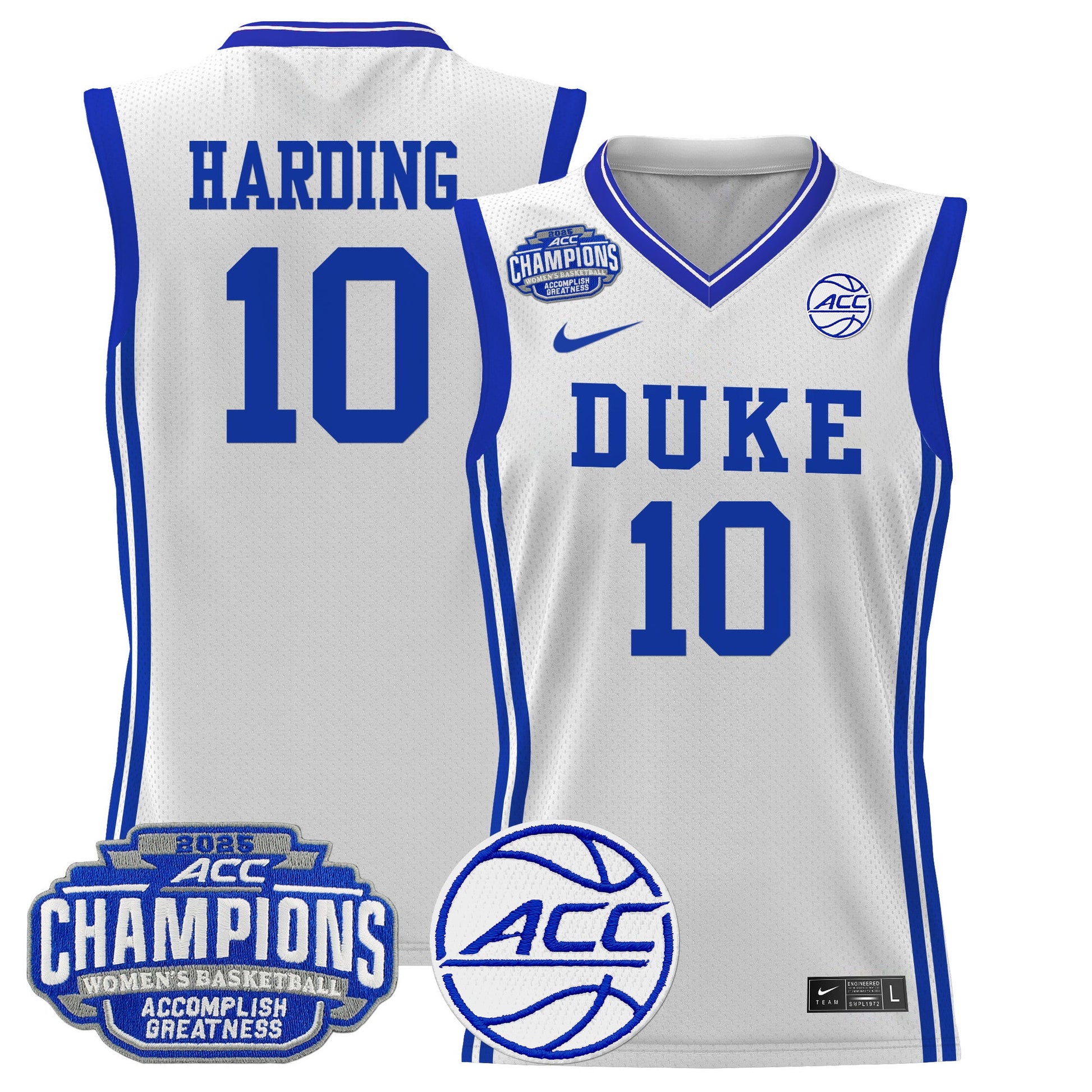 Men's Size - Duke Blue Devils 2025 ACC Women's Conference Tournament Champions Lightweight Basketball Jersey - All Stitched