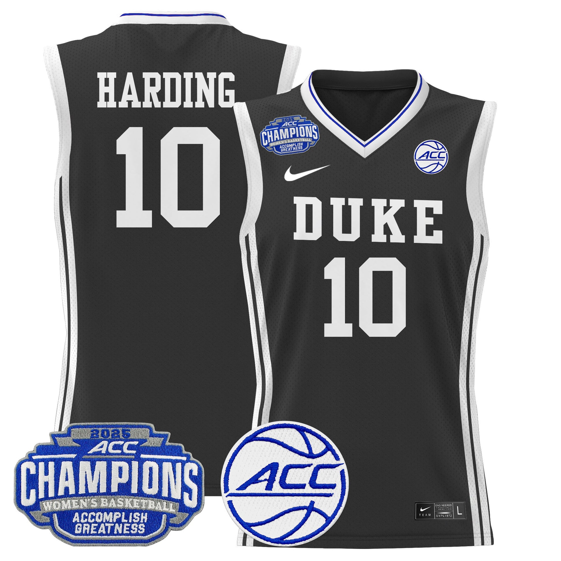 Men's Size - Duke Blue Devils 2025 ACC Women's Conference Tournament Champions Lightweight Basketball Jersey - All Stitched