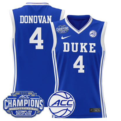 Men's Size - Duke Blue Devils 2025 ACC Women's Conference Tournament Champions Lightweight Basketball Jersey - All Stitched