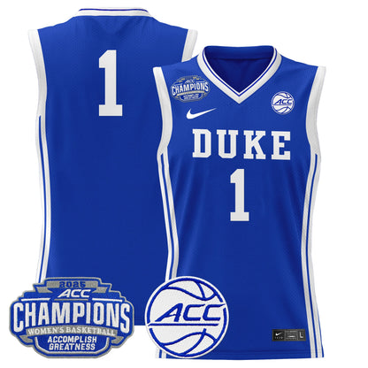 Men's Size - Duke Blue Devils 2025 ACC Women's Conference Tournament Champions Lightweight Basketball Jersey - All Stitched