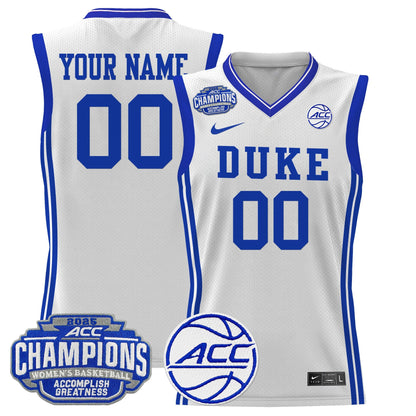 Duke Blue Devils 2025 ACC Women's Conference Tournament Champions Lightweight Basketball Custom Jersey - All Stitched