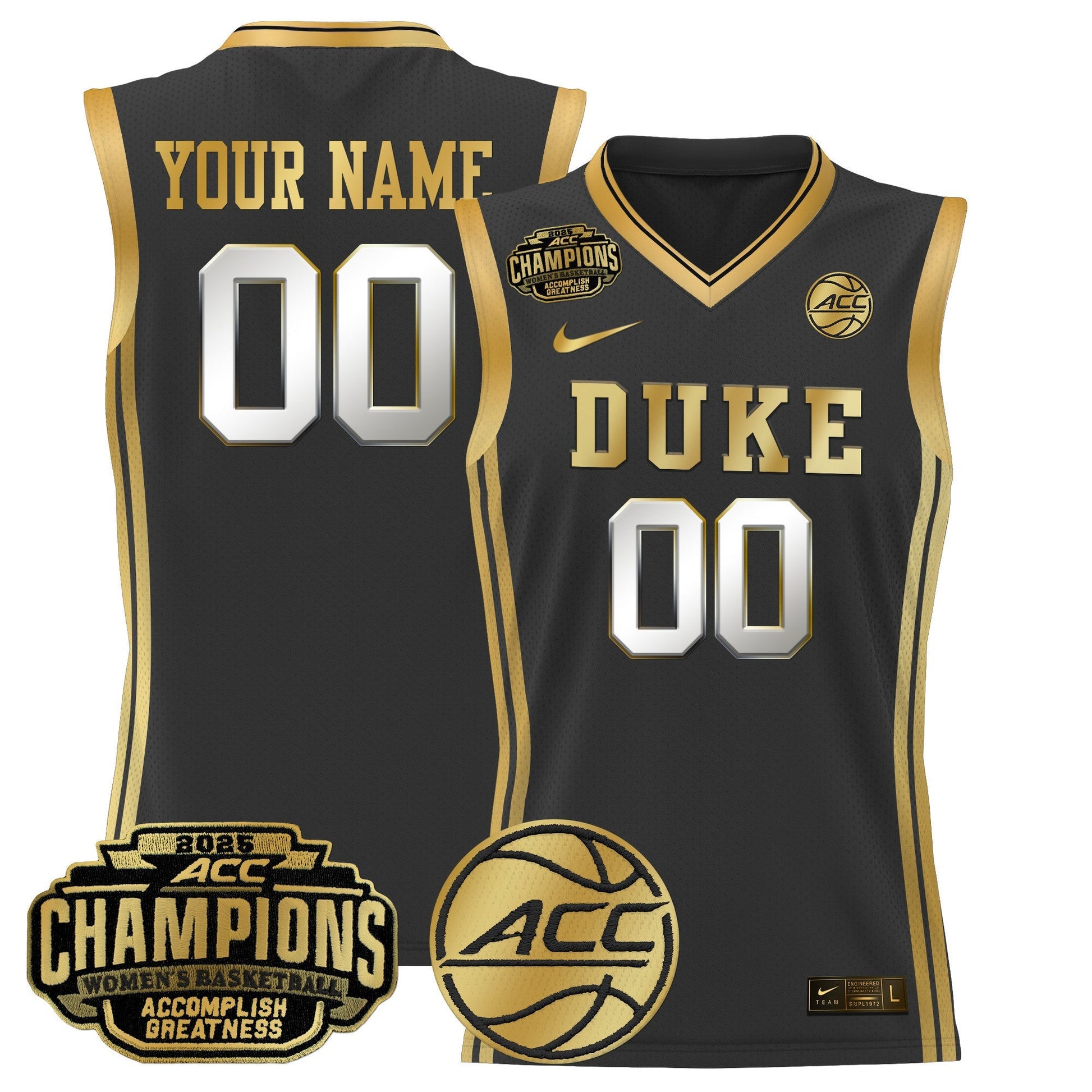 Duke Blue Devils 2025 ACC Women's Conference Tournament Champions Lightweight Basketball Custom Jersey - All Stitched
