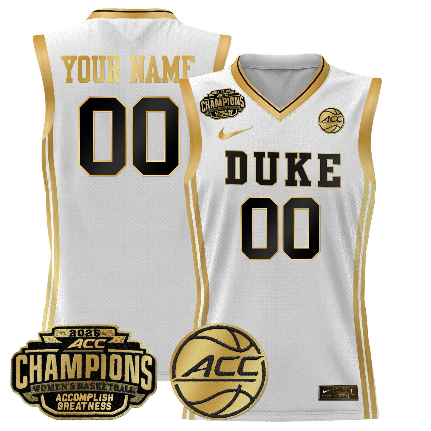 Duke Blue Devils 2025 ACC Women's Conference Tournament Champions Lightweight Basketball Custom Jersey - All Stitched