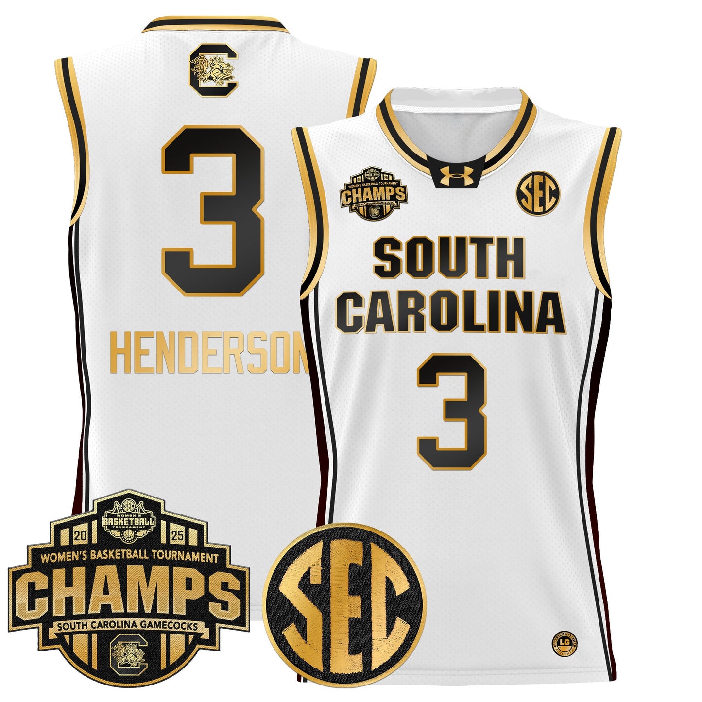 Men's Size - South Carolina Gamecocks 2025 SEC Women's Conference Tournament Champions Lightweight Basketball Jersey - All Stitched