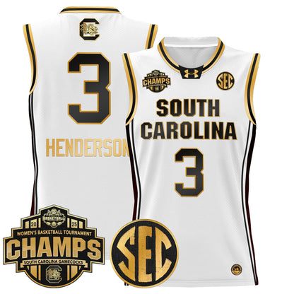 Men's Size - South Carolina Gamecocks 2025 SEC Women's Conference Tournament Champions Lightweight Basketball Jersey - All Stitched