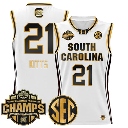 Men's Size - South Carolina Gamecocks 2025 SEC Women's Conference Tournament Champions Lightweight Basketball Jersey - All Stitched