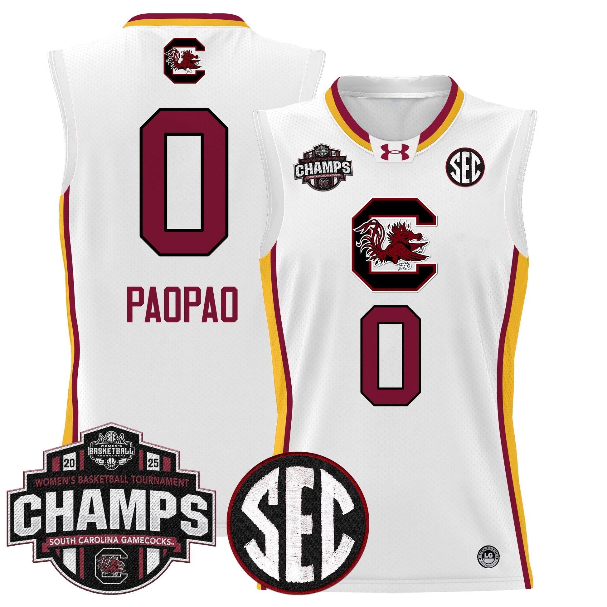 Men's Size - South Carolina Gamecocks 2025 SEC Women's Conference Tournament Champions Lightweight Basketball Jersey - All Stitched