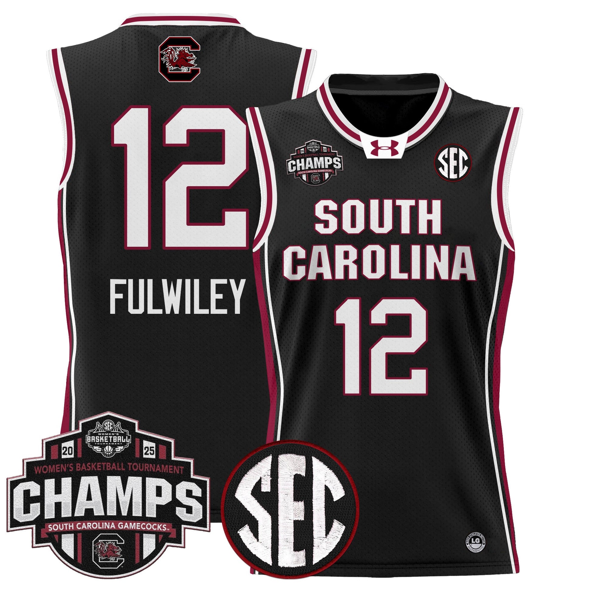 Men's Size - South Carolina Gamecocks 2025 SEC Women's Conference Tournament Champions Lightweight Basketball Jersey - All Stitched