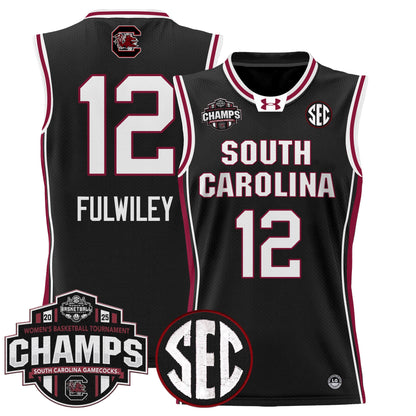 Men's Size - South Carolina Gamecocks 2025 SEC Women's Conference Tournament Champions Lightweight Basketball Jersey - All Stitched