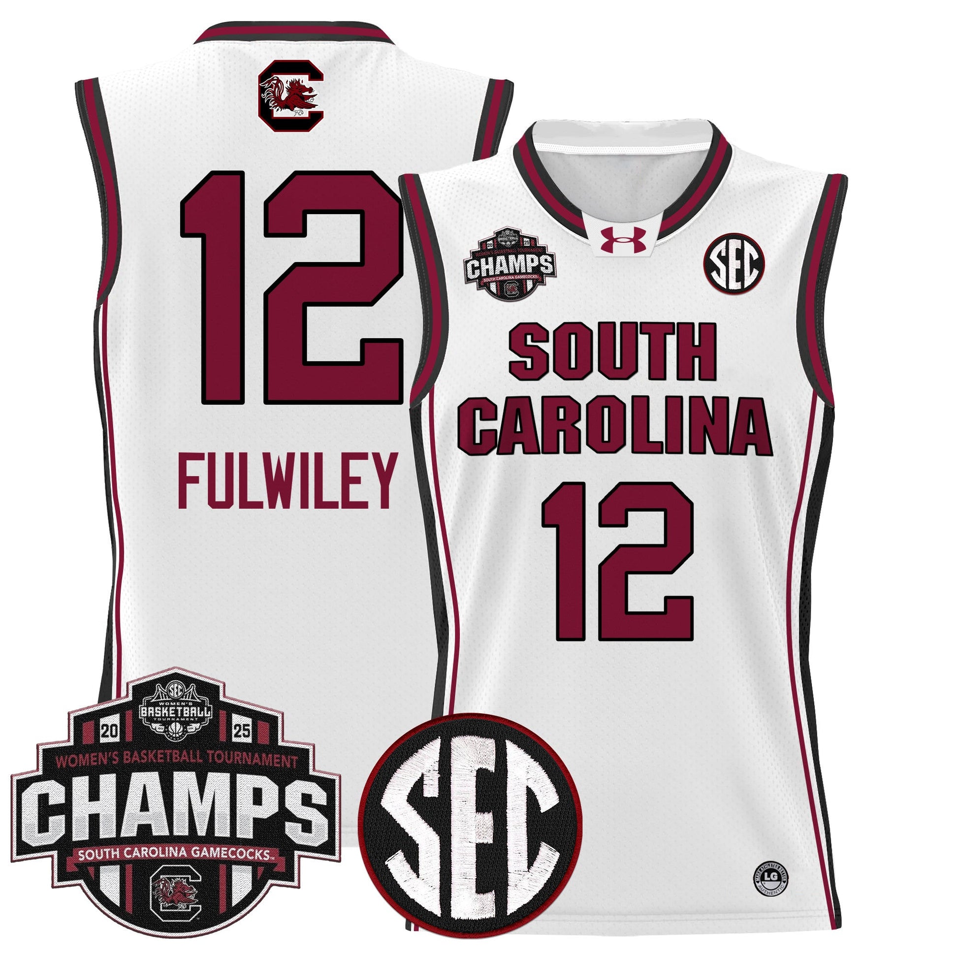Men's Size - South Carolina Gamecocks 2025 SEC Women's Conference Tournament Champions Lightweight Basketball Jersey - All Stitched