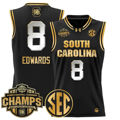 Men's Size - South Carolina Gamecocks 2025 SEC Women's Conference Tournament Champions Lightweight Basketball Jersey - All Stitched