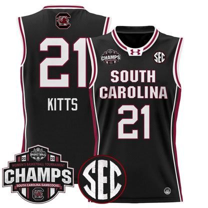 Men's Size - South Carolina Gamecocks 2025 SEC Women's Conference Tournament Champions Lightweight Basketball Jersey - All Stitched