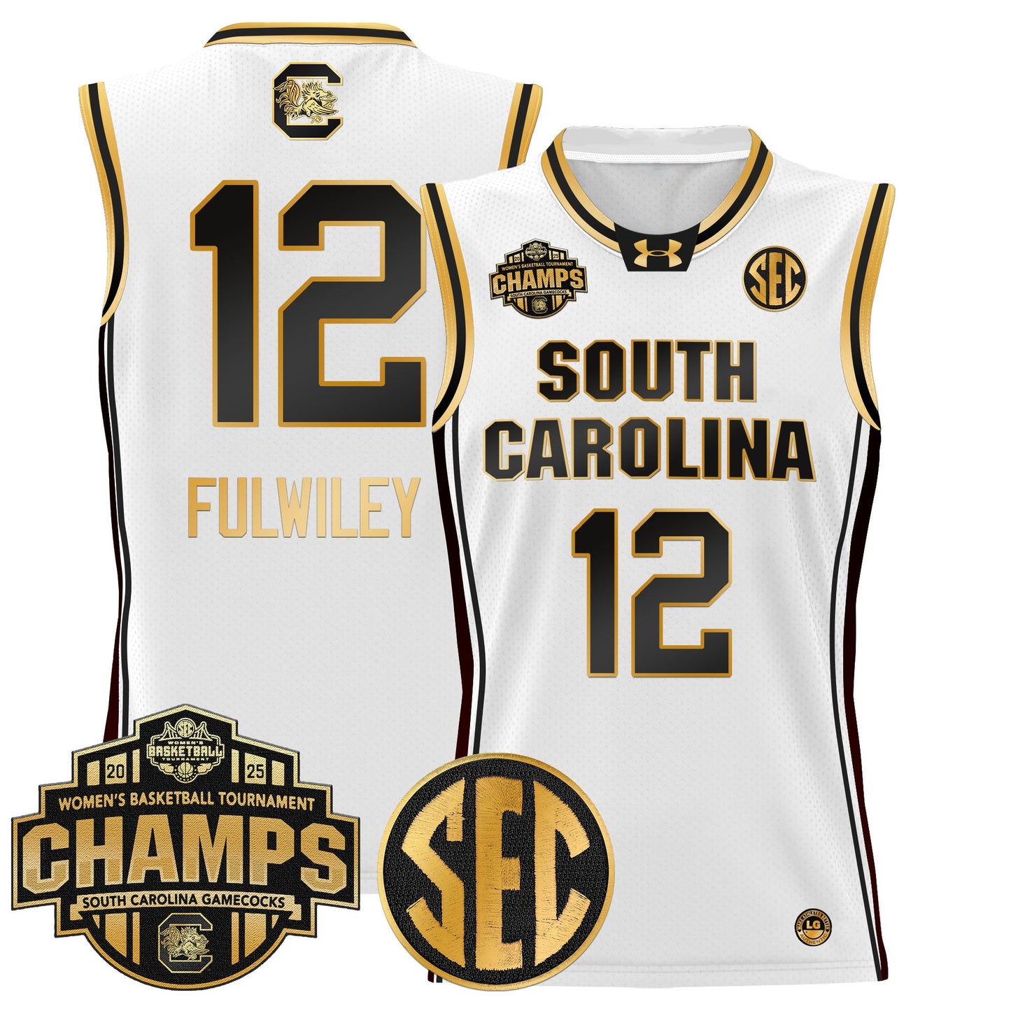Men's Size - South Carolina Gamecocks 2025 SEC Women's Conference Tournament Champions Lightweight Basketball Jersey - All Stitched