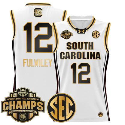 Men's Size - South Carolina Gamecocks 2025 SEC Women's Conference Tournament Champions Lightweight Basketball Jersey - All Stitched