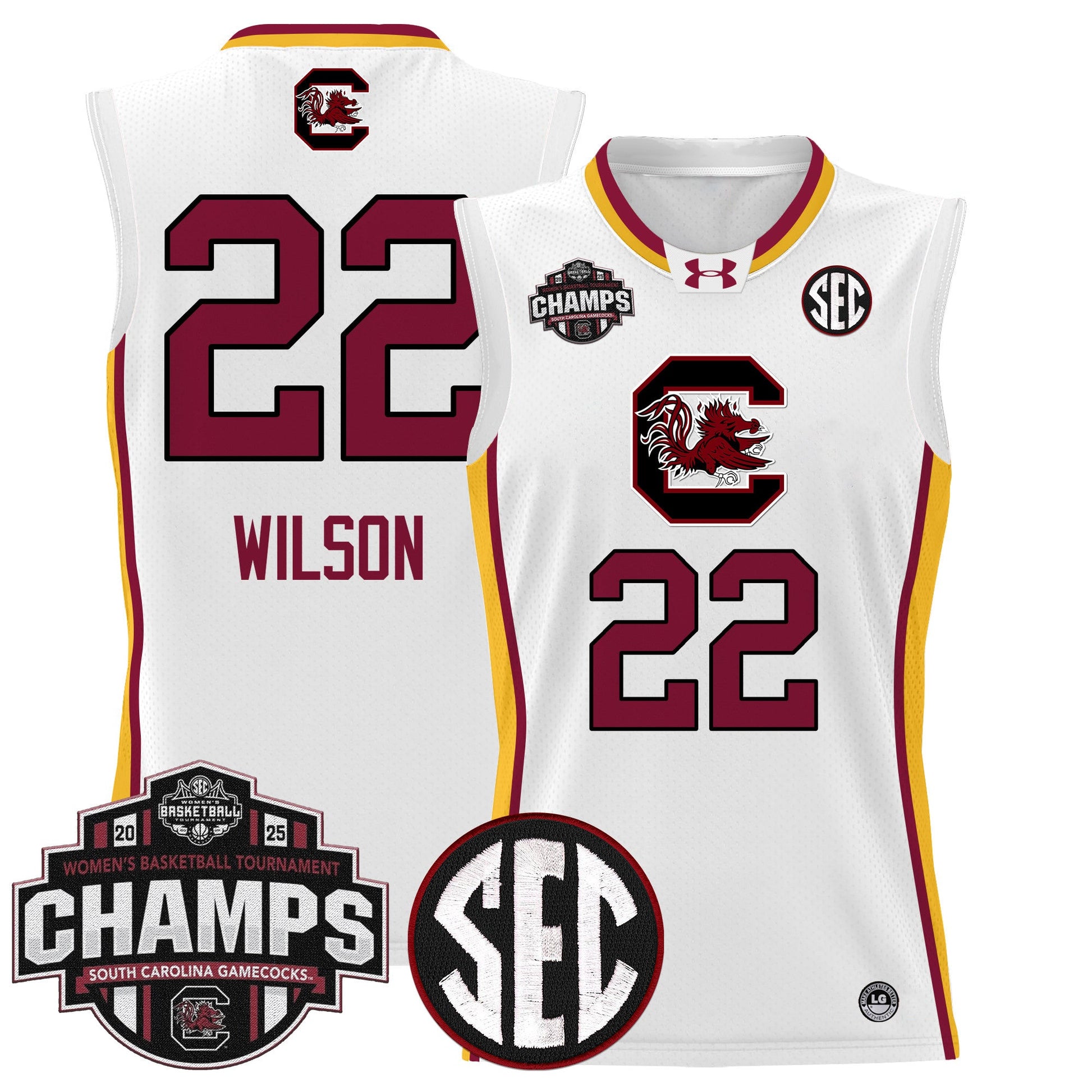 Men's Size - South Carolina Gamecocks 2025 SEC Women's Conference Tournament Champions Lightweight Basketball Jersey - All Stitched