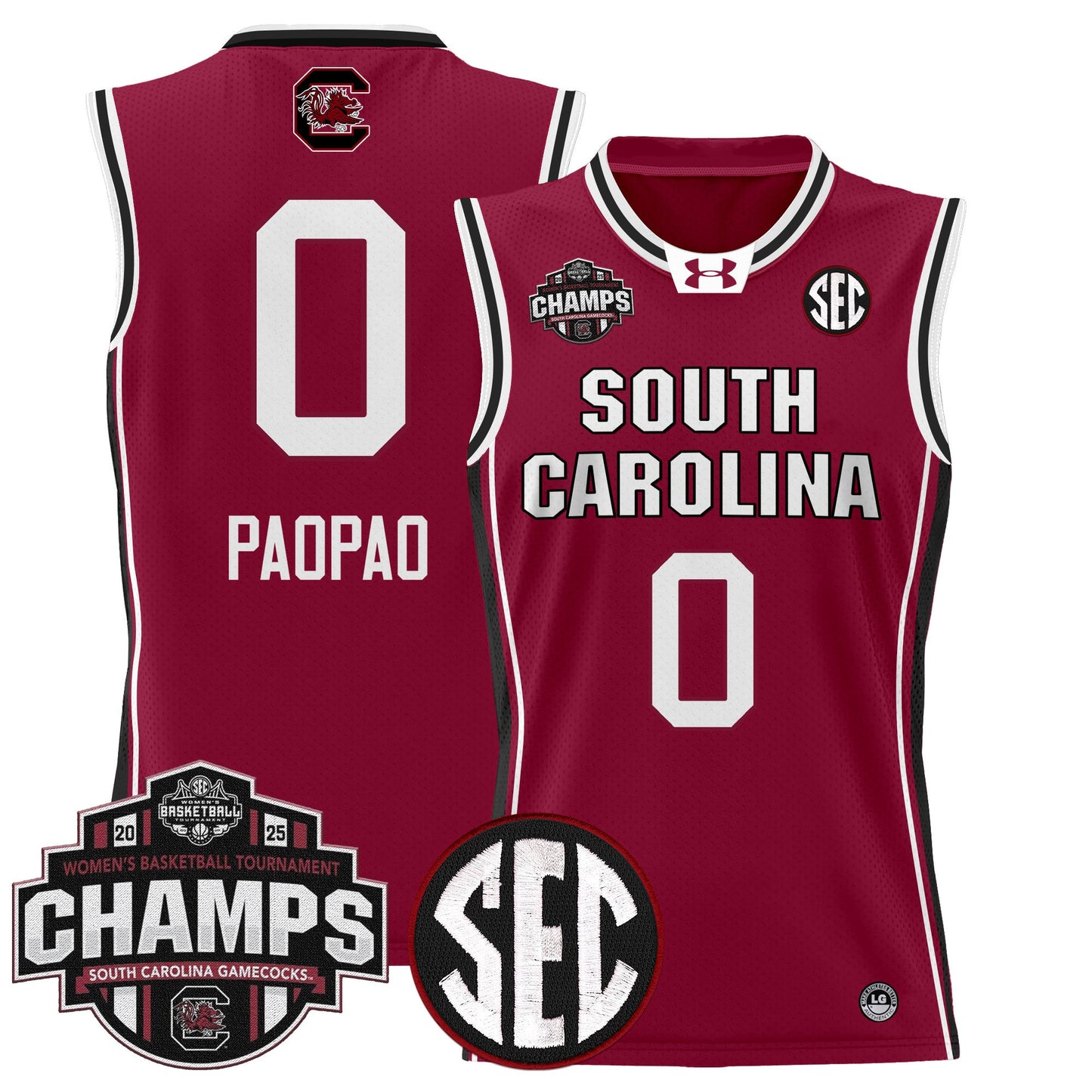 Men's Size - South Carolina Gamecocks 2025 SEC Women's Conference Tournament Champions Lightweight Basketball Jersey - All Stitched