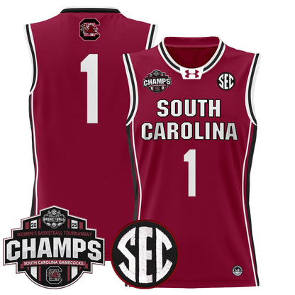 Men's Size - South Carolina Gamecocks 2025 SEC Women's Conference Tournament Champions Lightweight Basketball Jersey - All Stitched
