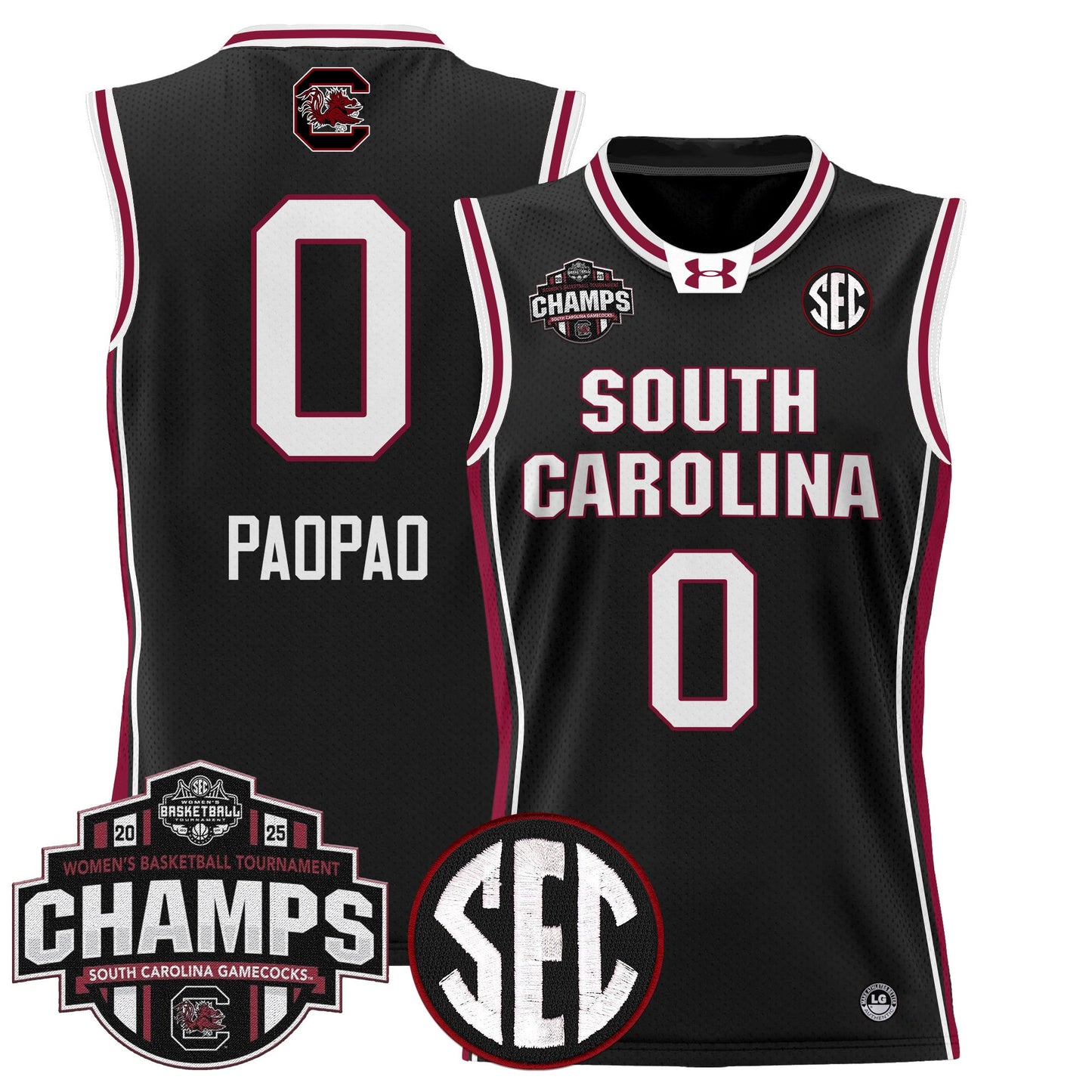Men's Size - South Carolina Gamecocks 2025 SEC Women's Conference Tournament Champions Lightweight Basketball Jersey - All Stitched