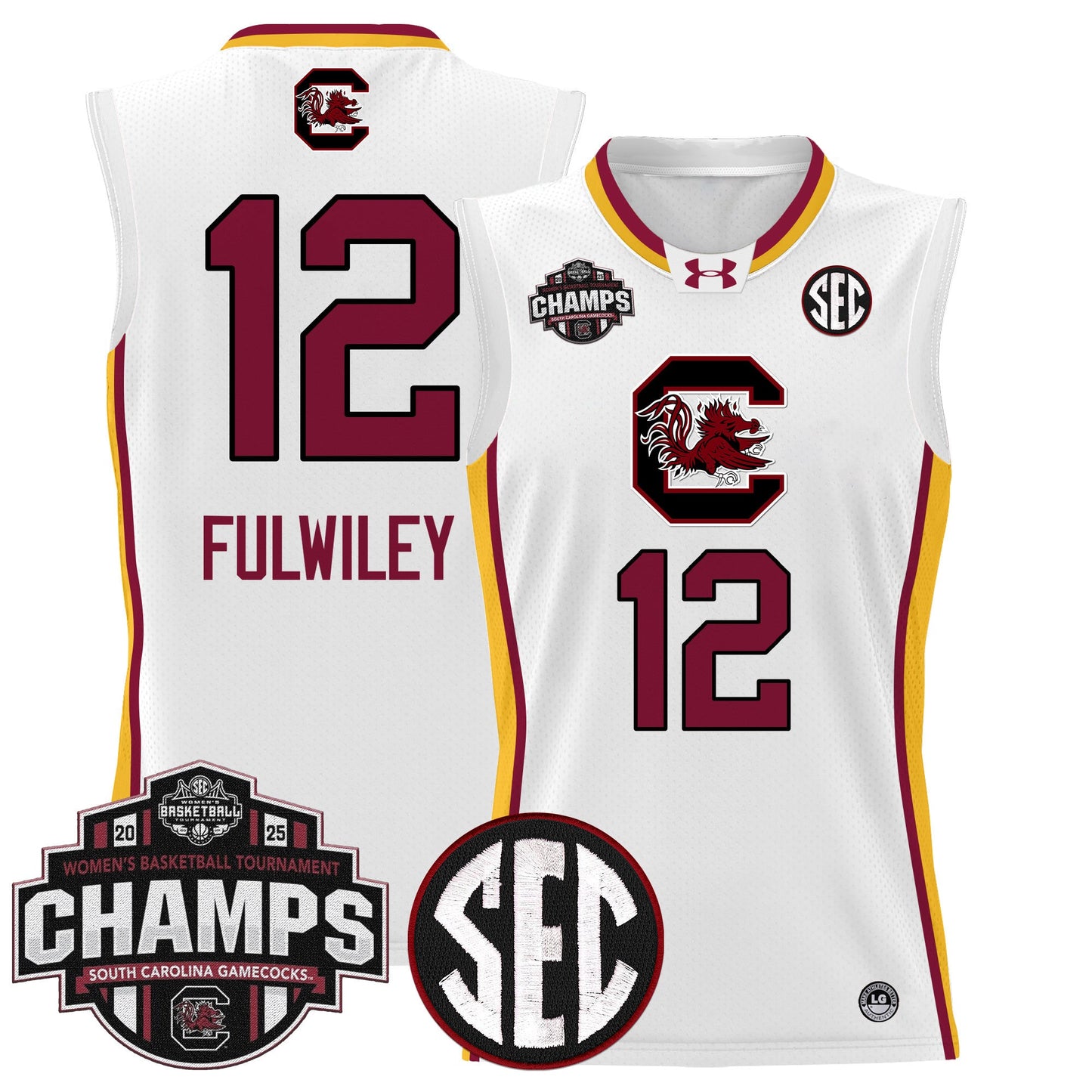 Men's Size - South Carolina Gamecocks 2025 SEC Women's Conference Tournament Champions Lightweight Basketball Jersey - All Stitched