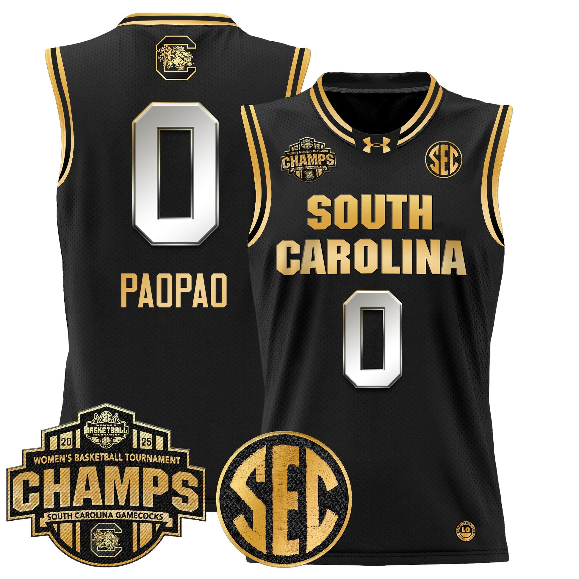 Men's Size - South Carolina Gamecocks 2025 SEC Women's Conference Tournament Champions Lightweight Basketball Jersey - All Stitched