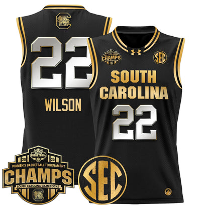 Men's Size - South Carolina Gamecocks 2025 SEC Women's Conference Tournament Champions Lightweight Basketball Jersey - All Stitched