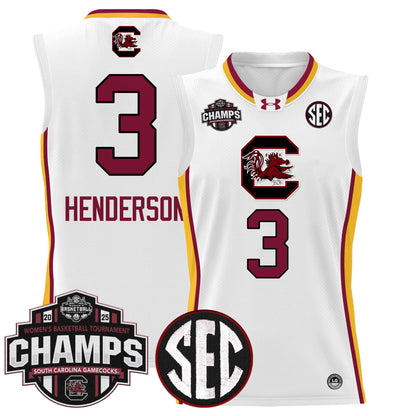 Men's Size - South Carolina Gamecocks 2025 SEC Women's Conference Tournament Champions Lightweight Basketball Jersey - All Stitched