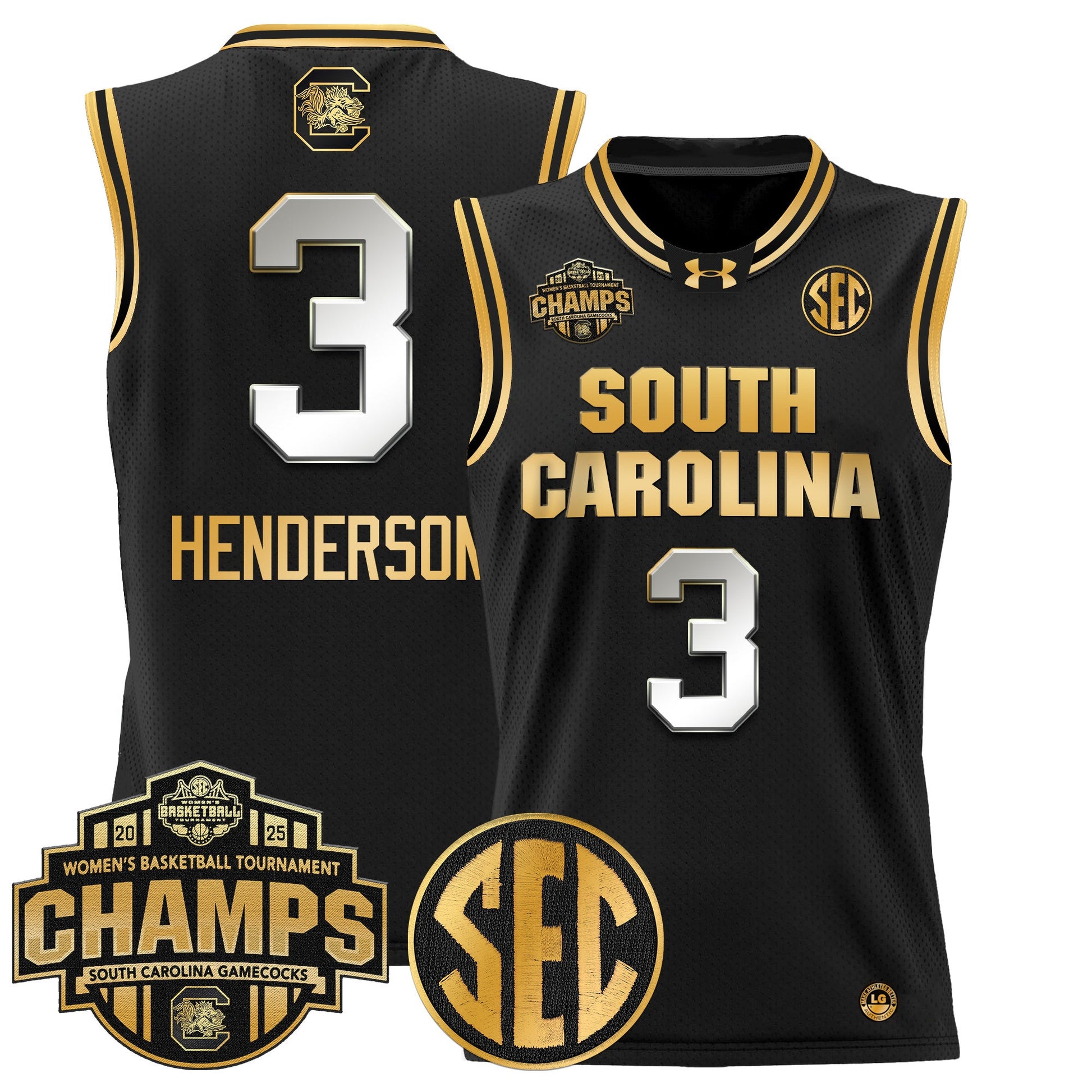 Men's Size - South Carolina Gamecocks 2025 SEC Women's Conference Tournament Champions Lightweight Basketball Jersey - All Stitched