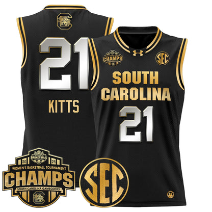 Men's Size - South Carolina Gamecocks 2025 SEC Women's Conference Tournament Champions Lightweight Basketball Jersey - All Stitched