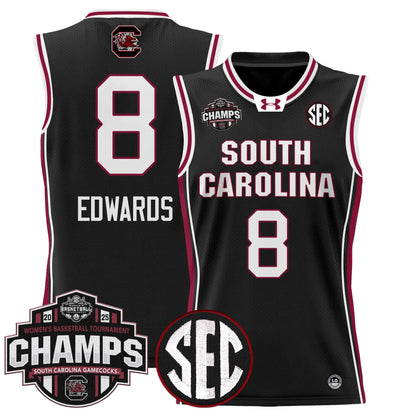 Men's Size - South Carolina Gamecocks 2025 SEC Women's Conference Tournament Champions Lightweight Basketball Jersey - All Stitched