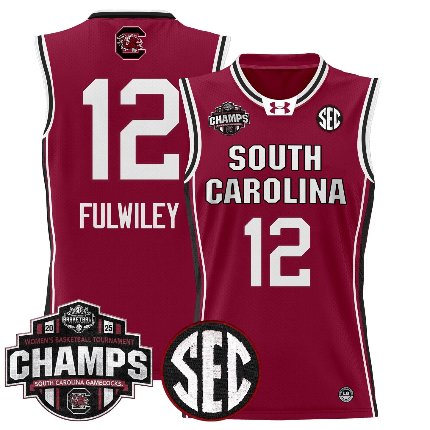 Men's Size - South Carolina Gamecocks 2025 SEC Women's Conference Tournament Champions Lightweight Basketball Jersey - All Stitched