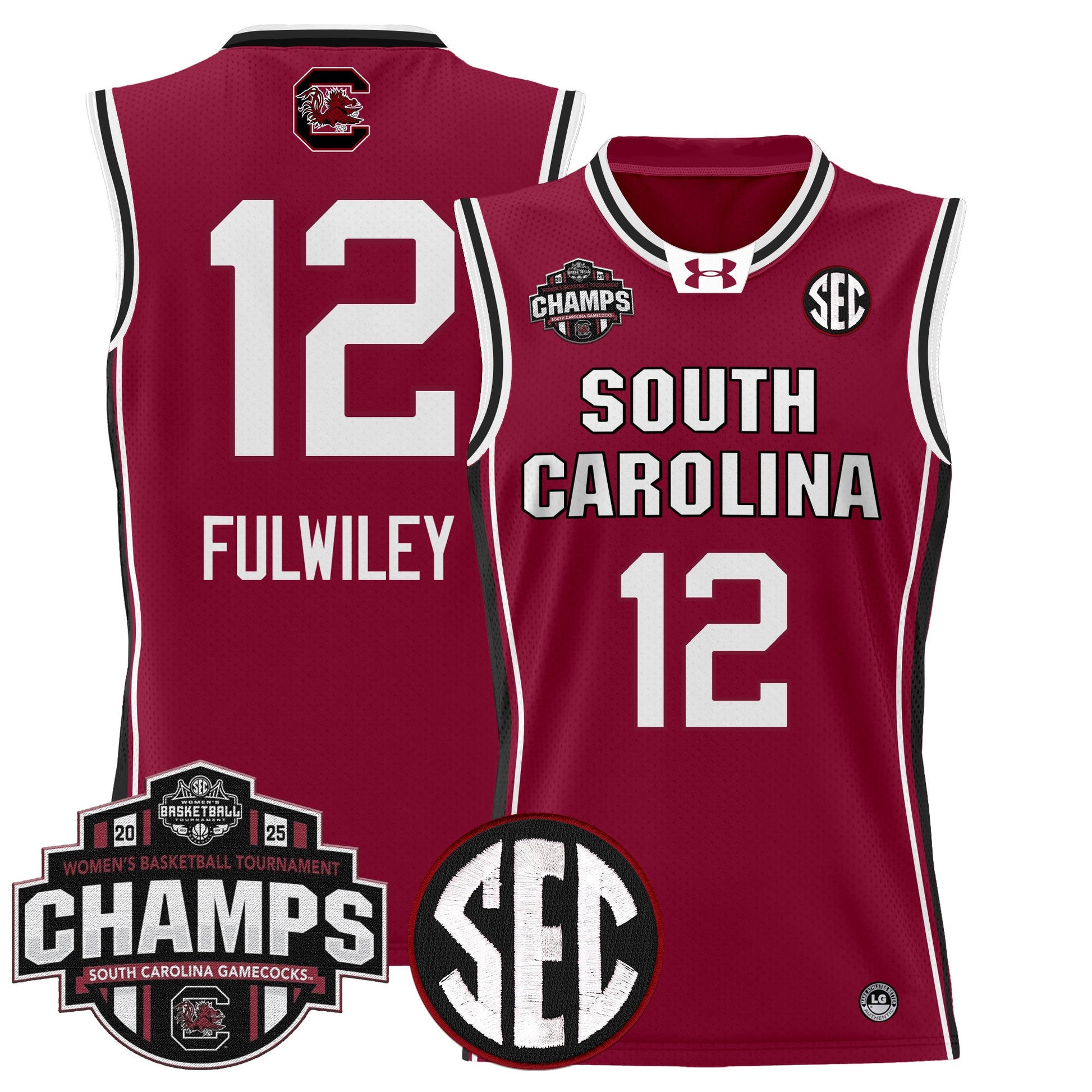 Men's Size - South Carolina Gamecocks 2025 SEC Women's Conference Tournament Champions Lightweight Basketball Jersey - All Stitched