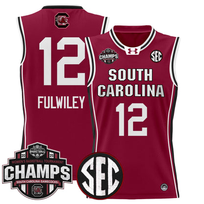Men's Size - South Carolina Gamecocks 2025 SEC Women's Conference Tournament Champions Lightweight Basketball Jersey - All Stitched