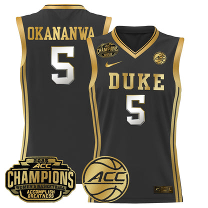 Men's Size - Duke Blue Devils 2025 ACC Women's Conference Tournament Champions Lightweight Basketball Jersey - All Stitched