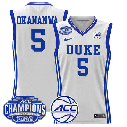 Men's Size - Duke Blue Devils 2025 ACC Women's Conference Tournament Champions Lightweight Basketball Jersey - All Stitched